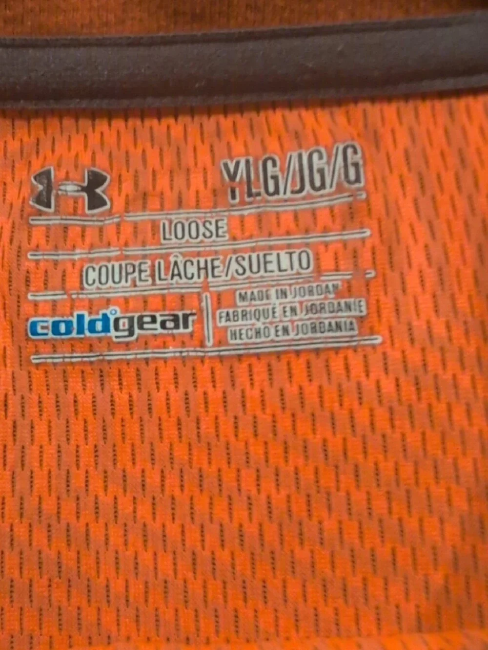 Under Armour Orange Long-Sleeve Logo Crew Athletic Shirt